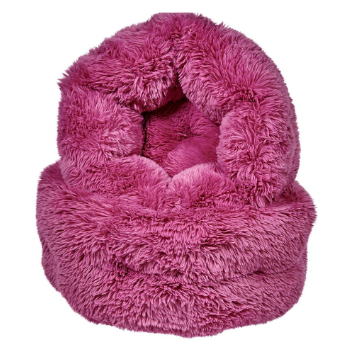 Cherry Blossom Muffy Fluffy Faux Fur Cozy Nesting Burrow Dog Bed Both Sizes Stacked