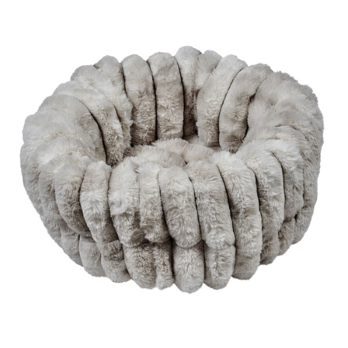Himalayan Muffy Fluffy Faux Fur Cozy Nesting Burrow Dog Bed Side View