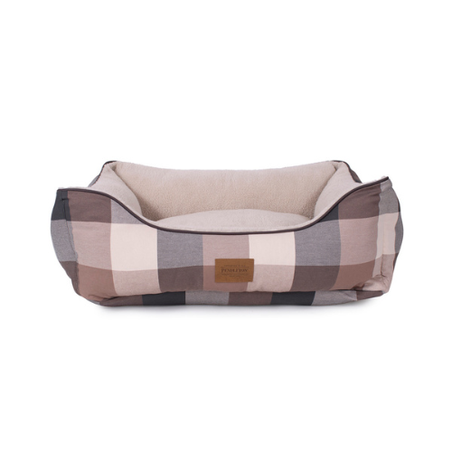 Carolina Pet Company Classic Pendleton Kuddler Dog Bed — Block Plaid Front View