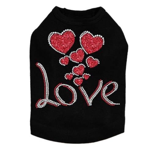 Dog In The Closet Love Valentine Dog Tank Tee — Black