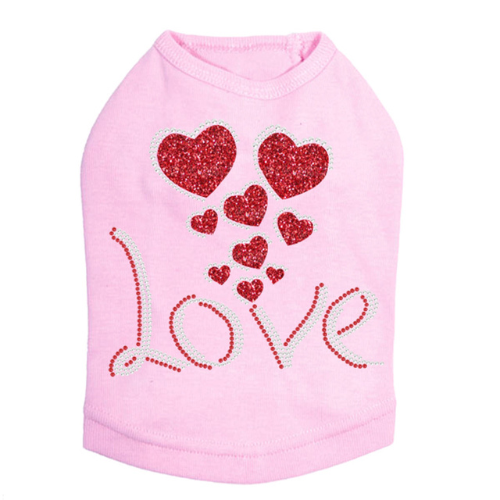 Dog In The Closet Love Valentine Dog Tank Tee — Pink