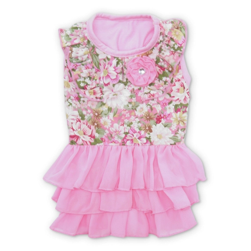 Dogo Pet Fashions Blossom Ruffled Skirt Dog Dress Back View