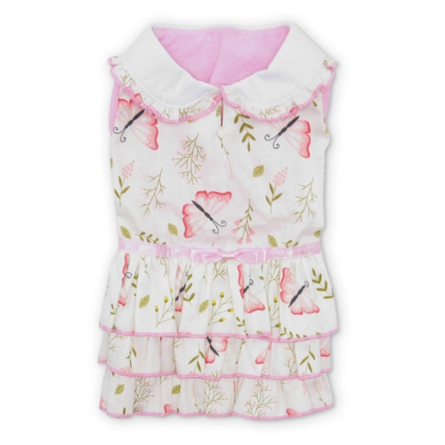 Dogo Pet Fashions Butterfly Ruffled Skirt Dog Dress Back View