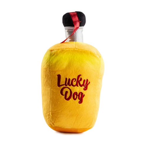 Haute Diggity Dog Hairadoggo Tequila Bottle Designer Plush Dog Toy Lucy Dog Back View