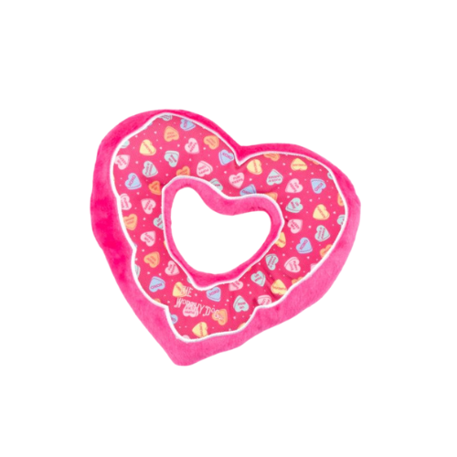The Worthy Dog Puppy Love Heart Donut Plush Dog Toy — Large