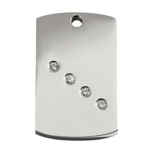 Red Dingo Tag Stainless Steel Swarovski Diamante Dog ID Tag Large