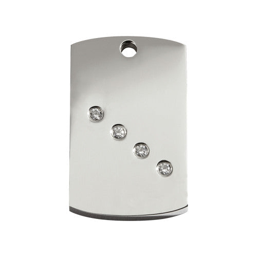 Red Dingo Tag Stainless Steel Swarovski Diamante Dog ID Tag Medium
