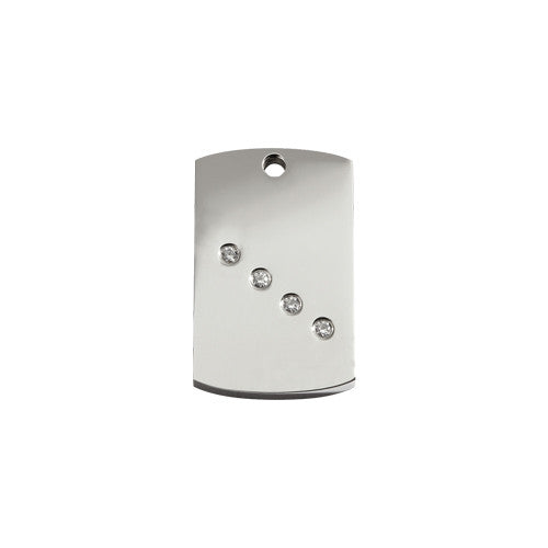 Red Dingo Tag Stainless Steel Swarovski Diamante Dog ID Tag Small