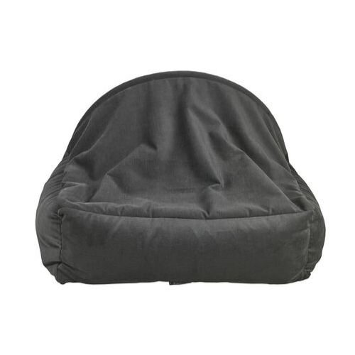 Bowsers Pet Canopy Dog Bed — Galaxy Dream Fur + MicroVelvet Shale Back View