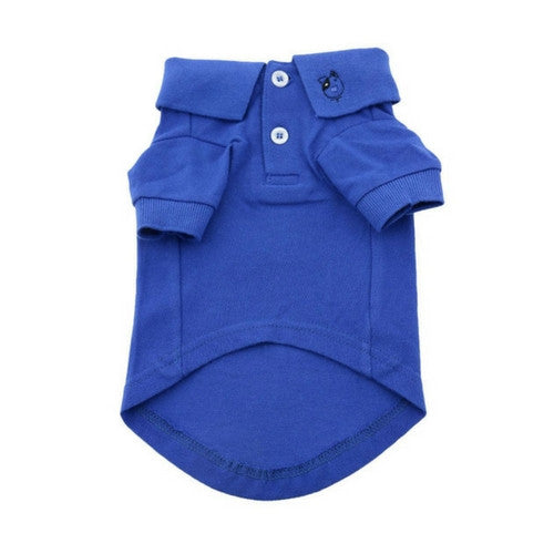 Doggie Deisgn Solid Polo Style Collared Dog Shirt Nautical Blue