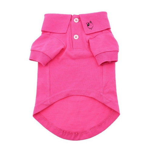 Doggie Deisgn Solid Polo Style Collared Dog Shirt Raspberry Sorbet
