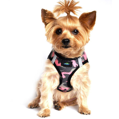 Doggie Design Cano American River Choke Free Dog Harness — Pink Camo on Dog