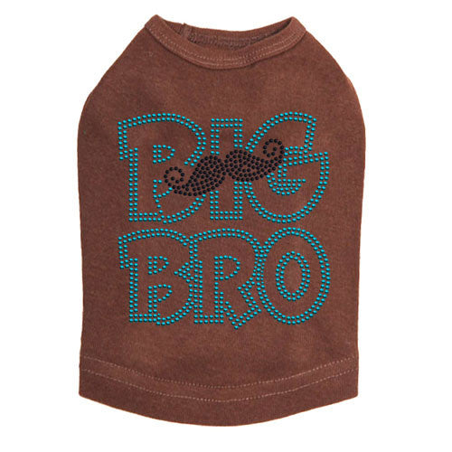 Dog In The Closet Big Bro Brother Mustache Tank Dog Shirt Brown