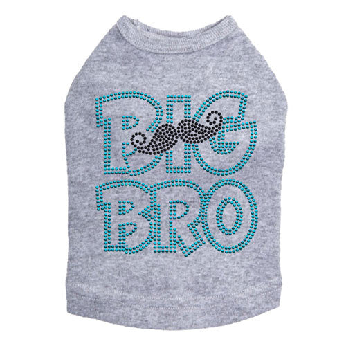 Dog In The Closet Big Bro Brother Mustache Tank Dog Shirt Gray