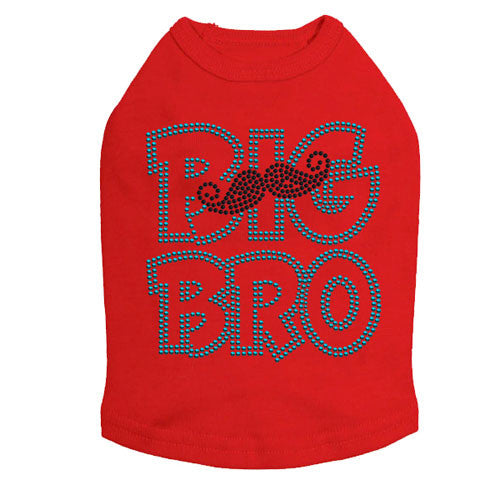 Dog In The Closet Big Bro Brother Mustache Tank Dog Shirt Red