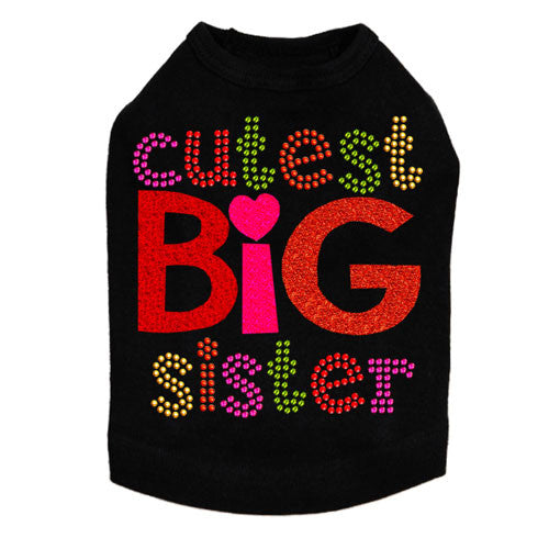 Dog In The Closet Cutest Big Sister Dog Tank Shirt Black