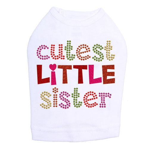 Dog In The Closet Cutest Big Sister Dog Tank Shirt White