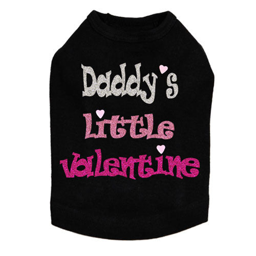 Dog In The Closet Daddy's Little Valentine Dog Tank Tee black