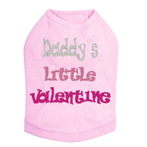 Dog In The Closet Daddy's Little Valentine Dog Tank Tee Light Pink