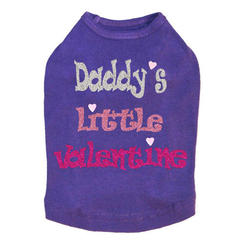 Dog In The Closet Daddy's Little Valentine Dog Tank Tee Purple