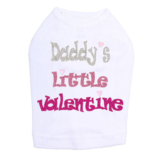 Dog In The Closet Daddy's Little Valentine Dog Tank Tee White