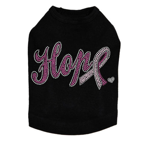 Dog In The Closet Breast Cancer Awareness Hope with Cancer Dog Tank Black