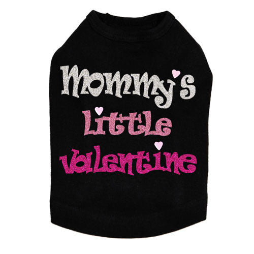 Dog In The Closet Mommy's Little Valentine Dog Tank Tee Black