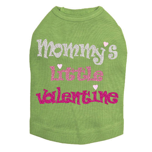 Dog In The Closet Mommy's Little Valentine Dog Tank Tee Green