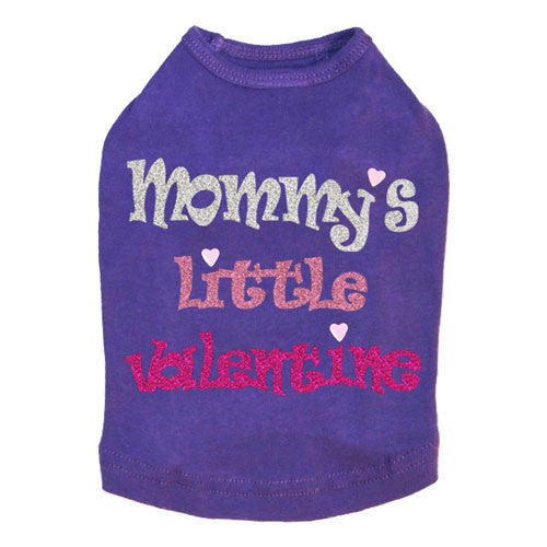 Dog In The Closet Mommy's Little Valentine Dog Tank Tee Purple