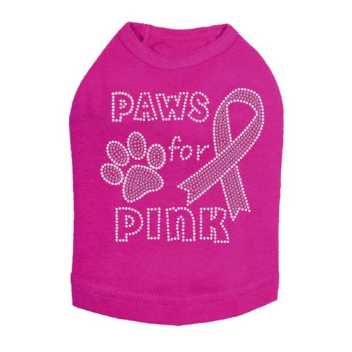 Dog In The Closet Breast Cancer Awareness Pink Ribbon Dog Tank Fucshia