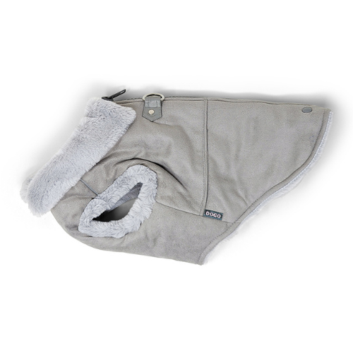Dogo Pet Fashions Furry Gray Vintage Athletic Runner Winter Dog Coat