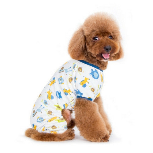 Dogo Pet Fashions Zoo Animal Dog Pajamas Blue on Dog