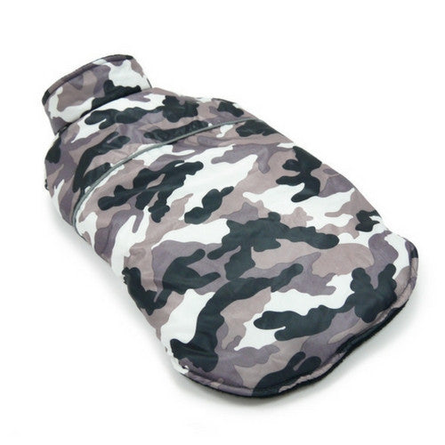 Dogo Pet Fashions Puppy PAWer Camo Sport Puffer Winter Dog Coat Laying Flat View