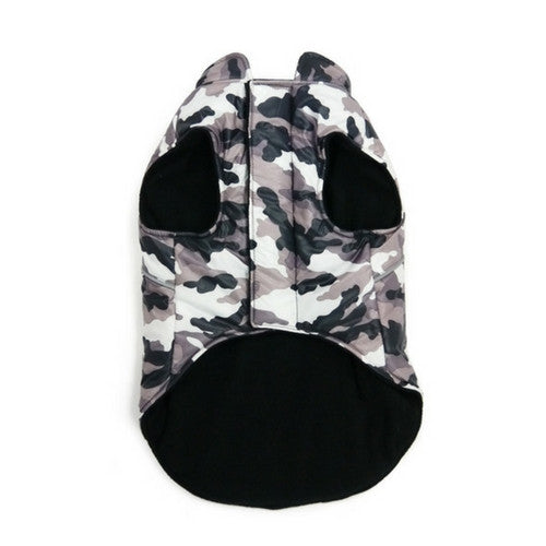Dogo Pet Fashions Puppy PAWer Camo Sport Puffer Winter Dog Coat Front View
