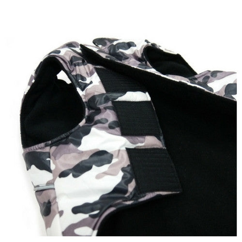 Dogo Pet Fashions Puppy PAWer Camo Sport Puffer Winter Dog Coat Close up View