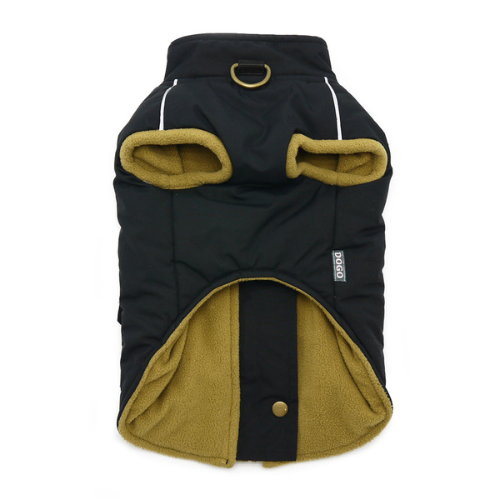 Dogo Pet Fashions Blue Insulated Pocket Runner Winter Dog Coat Tummy View