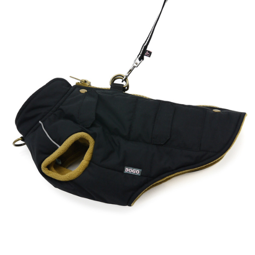 Dogo Pet Fashions Blue Insulated Pocket Runner Winter Dog Coat  Side View