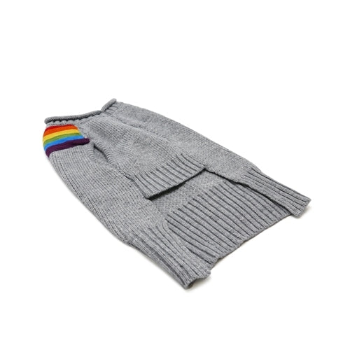 Dogo Pet Fashions Rainbow Turtleneck Dog Sweater Front View