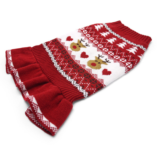 Dogo Pet Fashions Reindeer Fair Isle Sweater Dress — Angle View