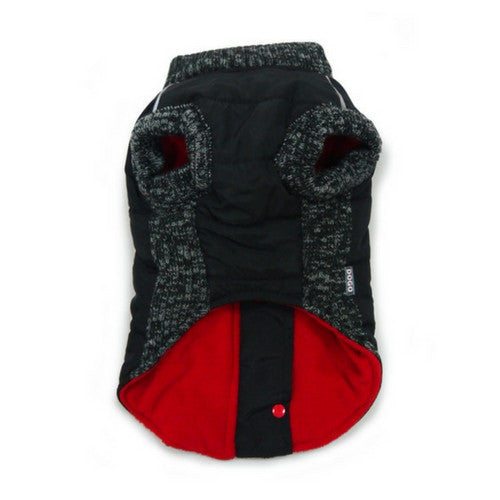 Dogo Pet Fashions Black Runner Winter Dog Coat Front View