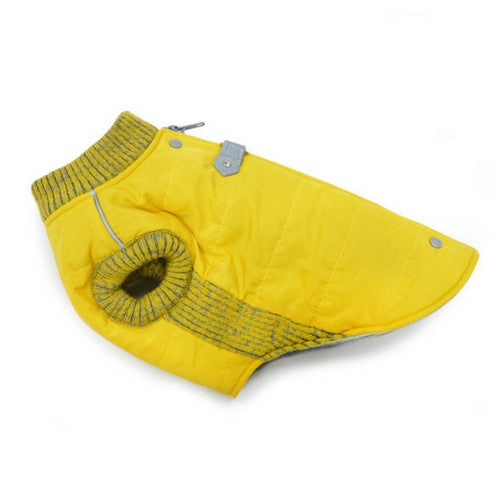 Dogo Pet Fashions Yellow Athletic Runner Winter Dog Coat  Side View