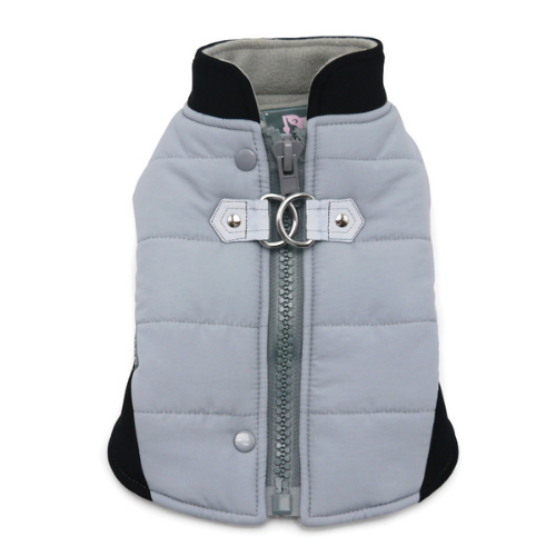 Dogo Pet Fashions Gray Insulated Urban Runner Winter Dog Coat  Back View