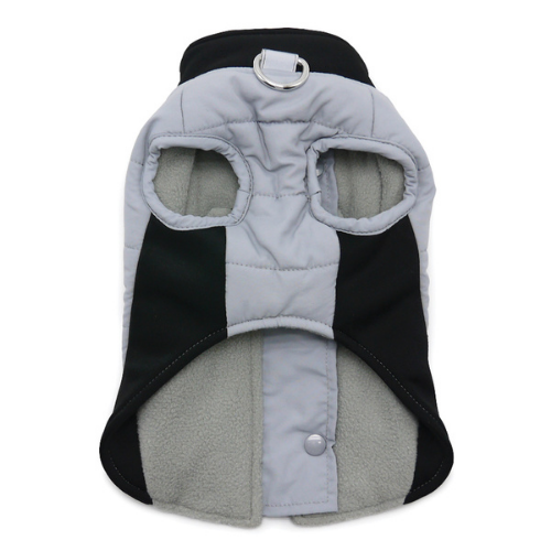 Dogo Pet Fashions Gray Insulated Urban Runner Winter Dog Coat  Front View