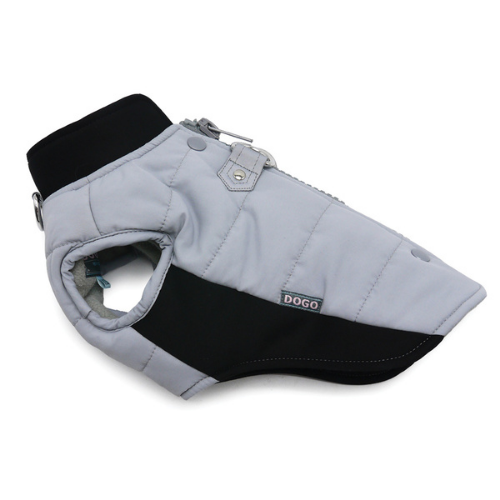 Dogo Pet Fashions Gray Insulated Urban Runner Winter Dog Coat  Side View