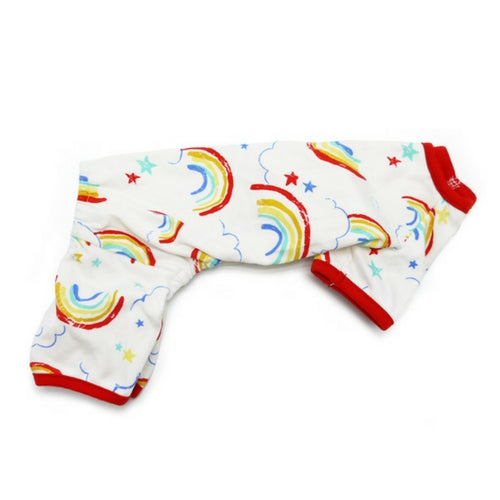 Dogo Pet Fashions Rainbow PJ Four-Leg Dog Pajamas Side View