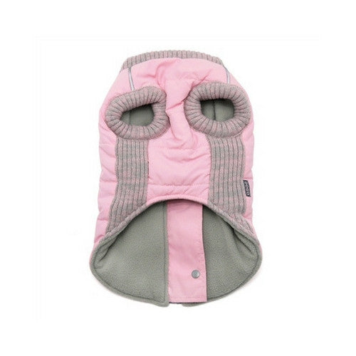 Dogo Pet Fashions Pink Athletic Runner Winter Dog Coat Front View