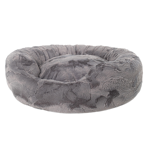 Hello Doggie Amour Plush Cuddler Round Nesting Dog Bed — Taupe