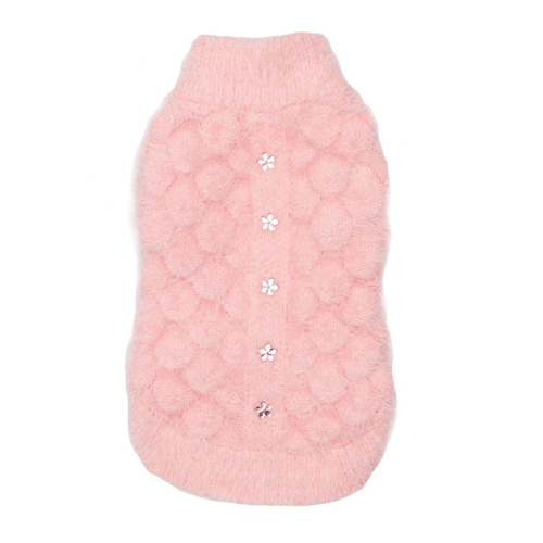 Hip Doggie Mohair Angora Pink Blossom Dog Sweater — Pink