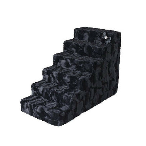 Hello Doggie Luxury Pet Stairs Foam Pet Steps — Black Diamond 6 Step