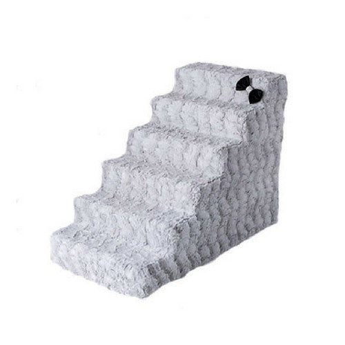 Hello Doggie Luxury Pet Stairs Foam Pet Steps — Dove Grey 6 Step